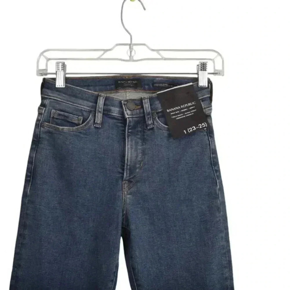 NWT Banana Republic High-Rise Skinny Jeans Womens Size 1 (23-25) Blue Denim - Picture 3 of 12